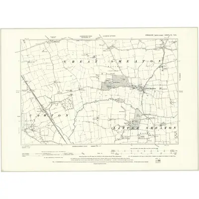 1891 Map of Yorkshire XL.NE, 1895 Print
