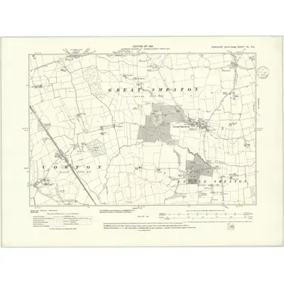 1911 Map of Yorkshire XL.NE, 1919 Print