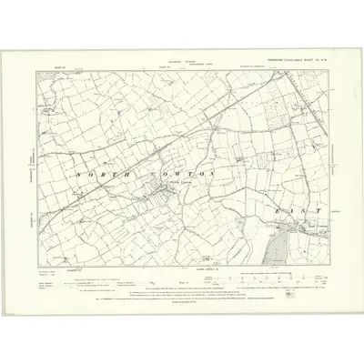1891 Map of Yorkshire XL.NW, 1895 Print