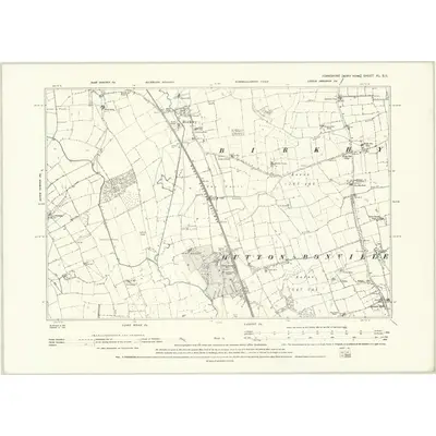 1891 Map of Yorkshire XL.SE, 1895 Print