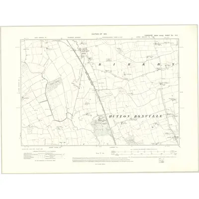 1911 Map of Yorkshire XL.SE, 1915 Print