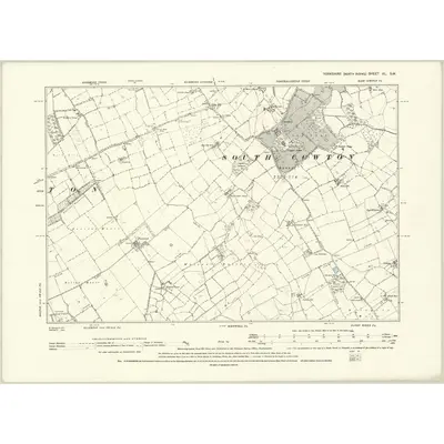 1891 Map of Yorkshire XL.SW, 1895 Print