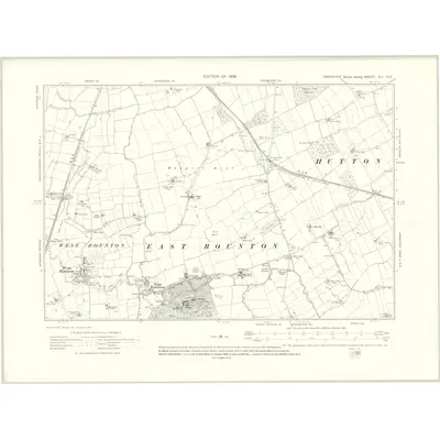 1911 Map of Yorkshire XLI.NE, 1919 Print