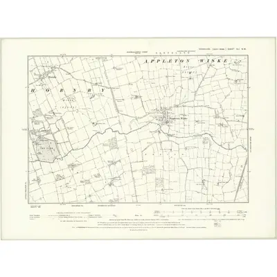 1893 Map of Yorkshire XLI.NW, 1895 Print