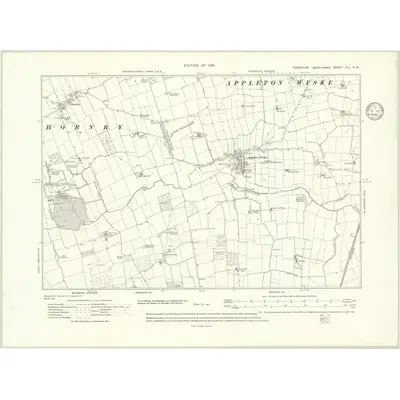 1912 Map of Yorkshire XLI.NW, 1915 Print