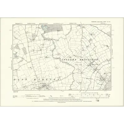 1892 Map of Yorkshire XLI.SE, 1895 Print