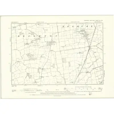 1892 Map of Yorkshire XLI.SW, 1895 Print