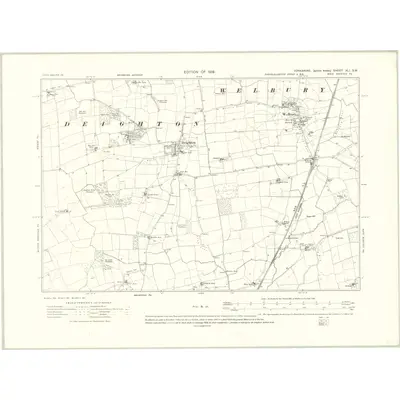 1912 Map of Yorkshire XLI.SW, 1919 Print