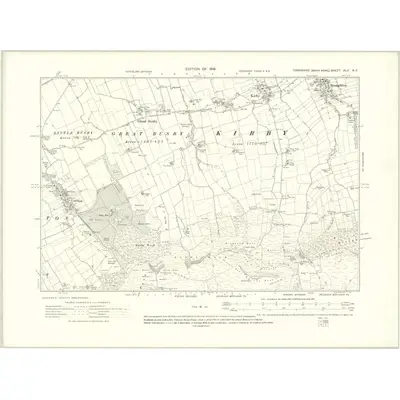 1913 Map of Yorkshire XLII.NE, 1919 Print