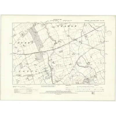 1911 Map of Yorkshire XLII.NW, 1919 Print