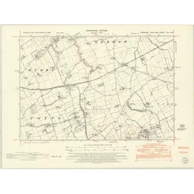 1950 Map of Yorkshire XLII.NW, 1952 Print