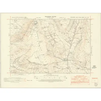 1950 Map of Yorkshire XLII.SE, 1952 Print
