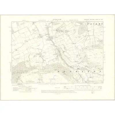 1910 Map of Yorkshire XLII.SW, 1915 Print