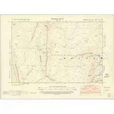 1950 Map of Yorkshire XLIII.NE, 1952 Print