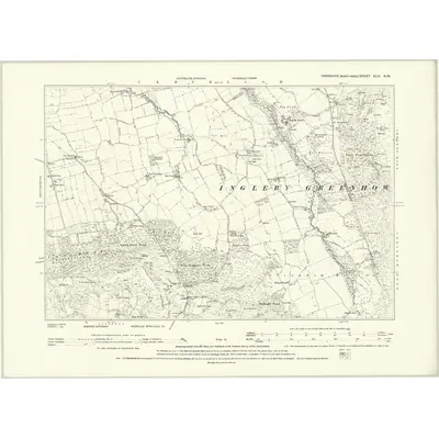 1890 Map of Yorkshire XLIII.NW, 1895 Print
