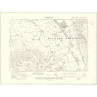 1910 Map of Yorkshire XLIII.NW, 1915 Print
