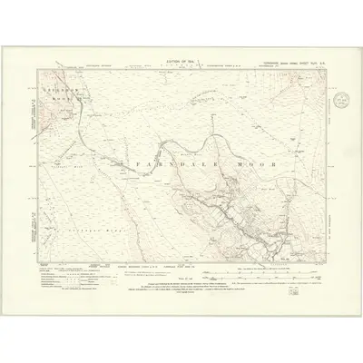1910 Map of Yorkshire XLIII.SE, 1914 Print