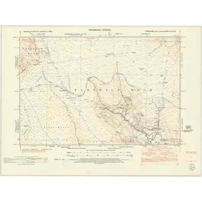 1950 Map of Yorkshire XLIII.SE, 1952 Print