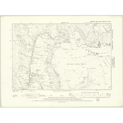 1890 Map of Yorkshire XLIII.SW, 1895 Print