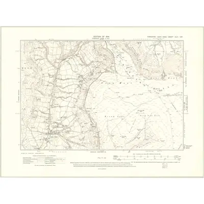 1910 Map of Yorkshire XLIII.SW, 1914 Print