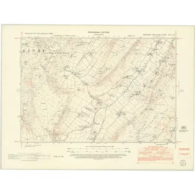 1950 Map of Yorkshire XLIV.NE, 1952 Print