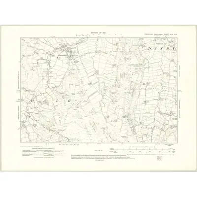 1910 Map of Yorkshire XLIV.NW, 1919 Print