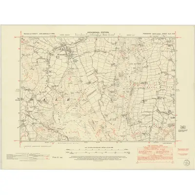 1950 Map of Yorkshire XLIV.NW, 1952 Print