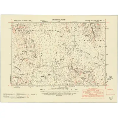 1950 Map of Yorkshire XLIV.SW, 1952 Print
