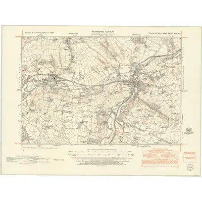 1950 Map of Yorkshire XLV.NE, 1952 Print