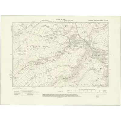 1910 Map of Yorkshire XLV.NW, 1919 Print