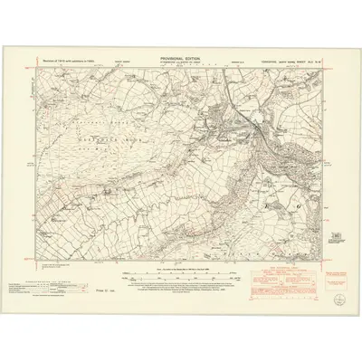 1950 Map of Yorkshire XLV.NW, 1952 Print