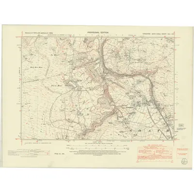 1950 Map of Yorkshire XLV.SE, 1952 Print
