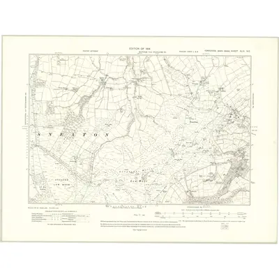 1910 Map of Yorkshire XLVI.NE, 1914 Print