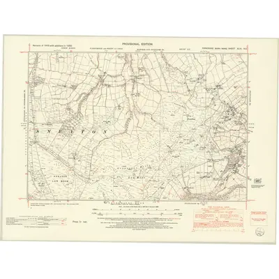 1950 Map of Yorkshire XLVI.NE, 1952 Print