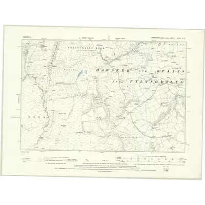 1891 Map of Yorkshire XLVI.SE, 1895 Print