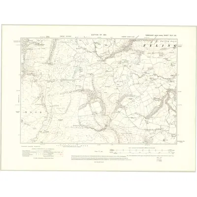 1910 Map of Yorkshire XLVI.SE, 1914 Print