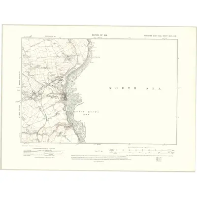 1910 Map of Yorkshire XLVII.NW, 1914 Print
