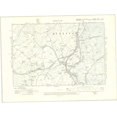 1907 Map of Yorkshire XLVIII.NW, 1910 Print