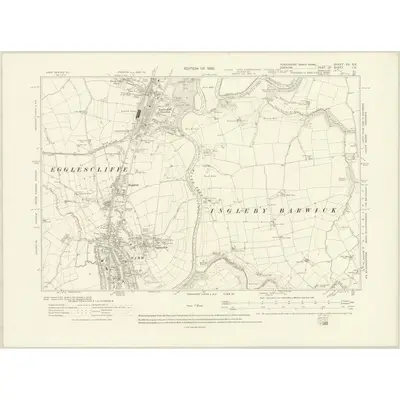 1913 Map of Yorkshire XV.SE, 1920 Print