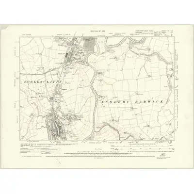 1927 Map of Yorkshire XV.SE, 1931 Print