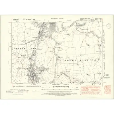 1938 Map of Yorkshire XV.SE, 1947 Print
