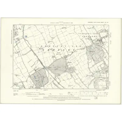 1893 Map of Yorkshire XVI.NE, 1895 Print