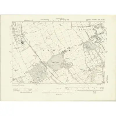 1913 Map of Yorkshire XVI.NE, 1919 Print