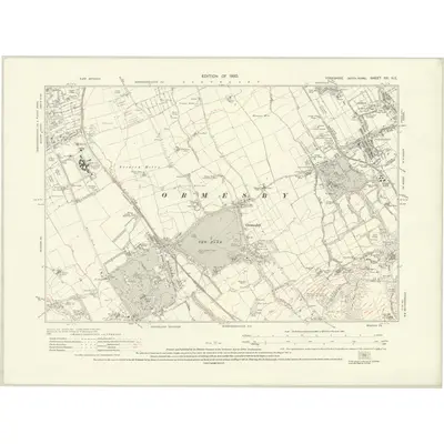 1927 Map of Yorkshire XVI.NE, 1930 Print