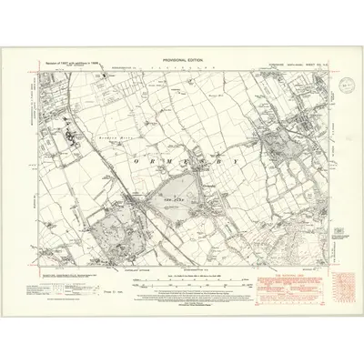 1938 Map of Yorkshire XVI.NE, 1947 Print