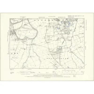 1892 Map of Yorkshire XVI.NW, 1895 Print
