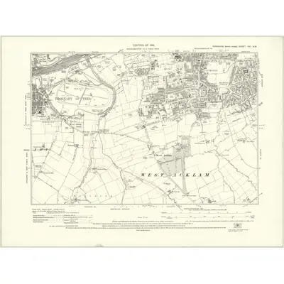 1927 Map of Yorkshire XVI.NW, 1931 Print
