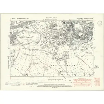 1938 Map of Yorkshire XVI.NW, 1947 Print