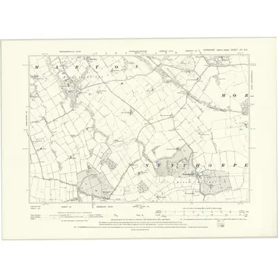 1892 Map of Yorkshire XVI.SE, 1895 Print
