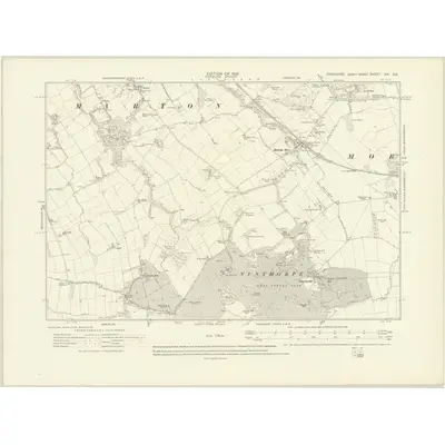 1912 Map of Yorkshire XVI.SE, 1919 Print